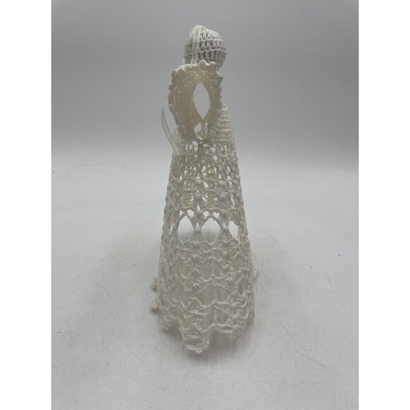 Handcrafted White Crochet Angel Ornament Decoration Christmas Tree Topper - Picture 2 of 6